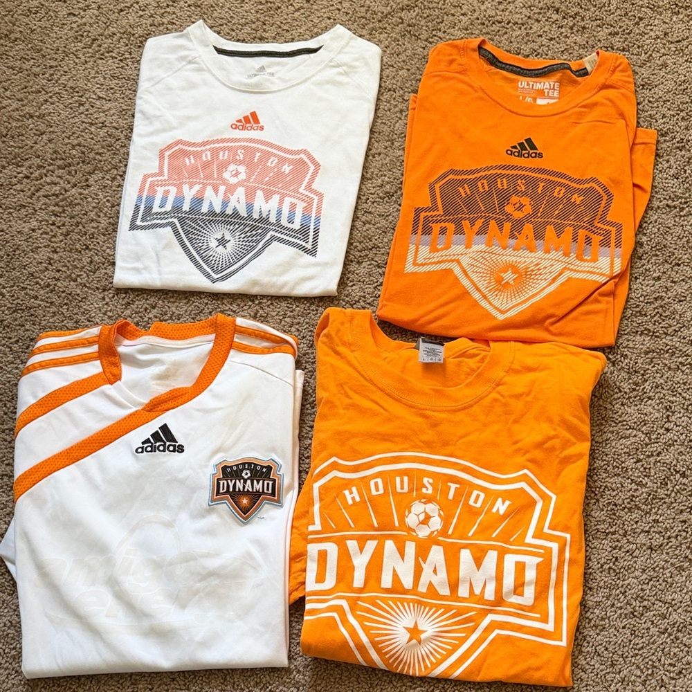 Houston Dynamo Soccer  four men’s size, large shirts